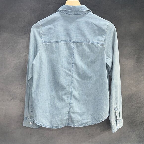 3/$30 Cat & Jack Girls Light Denim‎ Button-Down Shirt XL (14/16) Long Sleeve - Picture 5 of 8